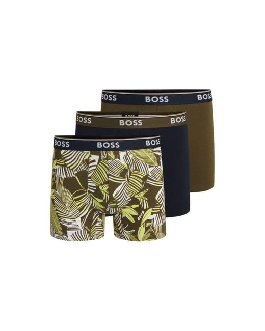 Boss Green Three-Pack Of Stretch Cotton Boxer Briefs for men