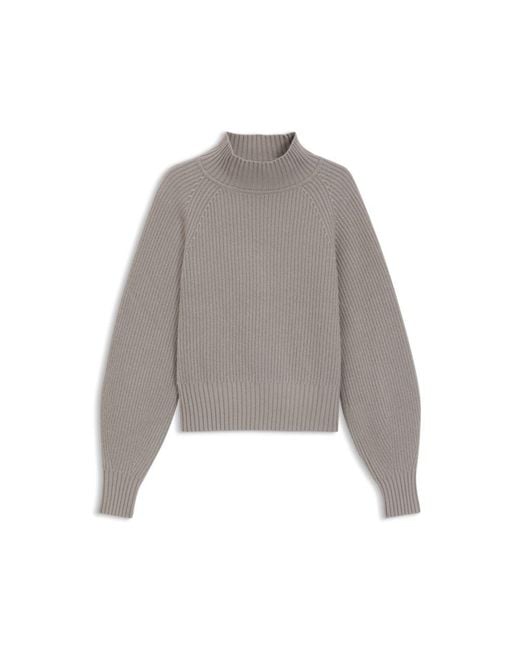 HUGO Gray Loose-Fit Rollneck Sweater With Raglan Sleeves
