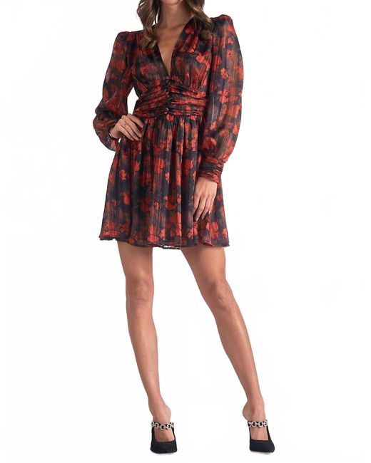 Elan Women's Red Floral Mini Dress Elan Women's Red Floral Mini Dress