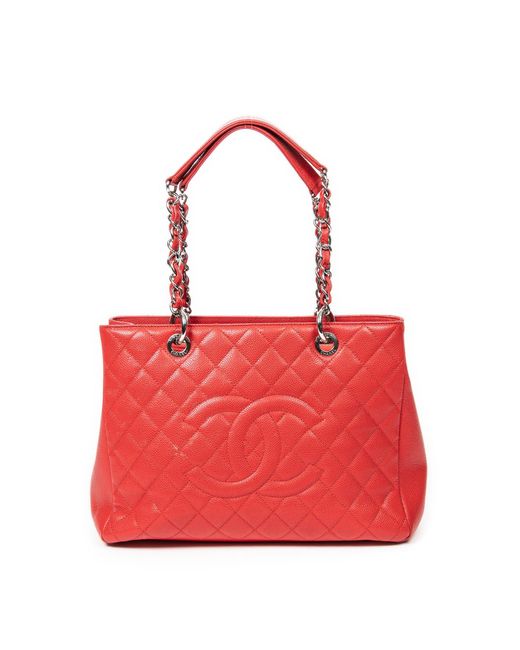 Chanel Red Grand Shopping Tote