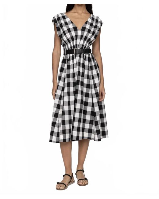 Sea White Neci Gingham Midi Tank Dress