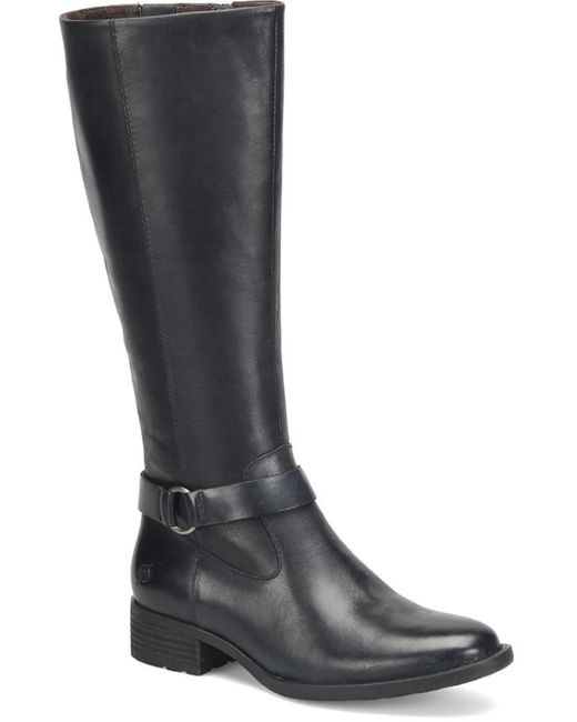 Born Saddler Leather Embellished Knee-high Boots in Black | Lyst