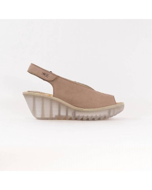 Fly London Natural Wedge Sandal