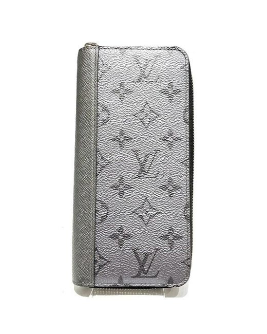 Louis Vuitton Gray Zippy Wallet Vertical Canvas Wallet (pre-owned) for men