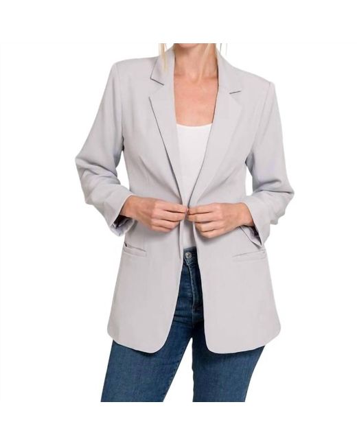 42Pops Gray Open Front Classic Blazer