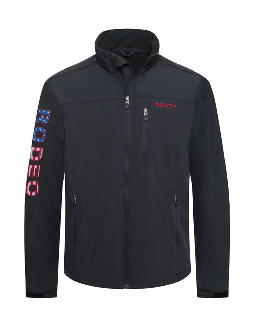 Rodeo Clothing Blue Soft Shell Bonded Jacket for men