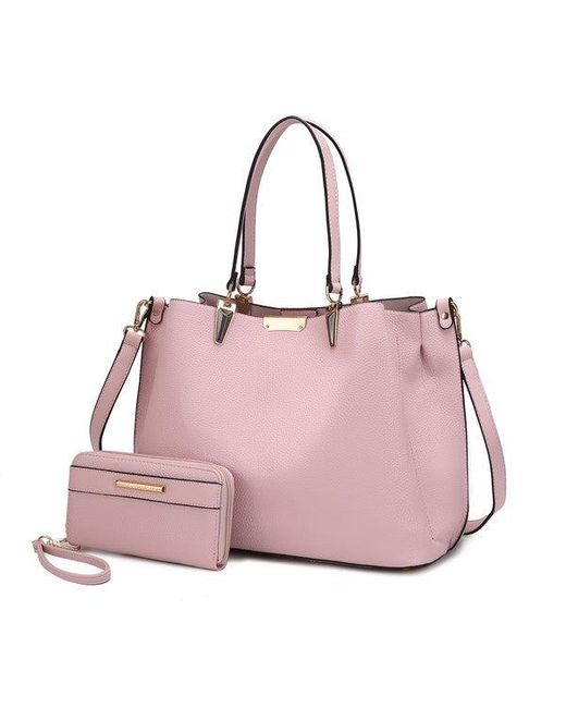 Fashnzfab Pink Mkf Kane Satchel Bag With Wallet