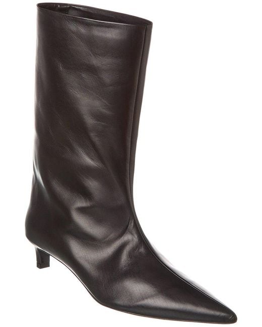Jil Sander Brown Half Leather Boot