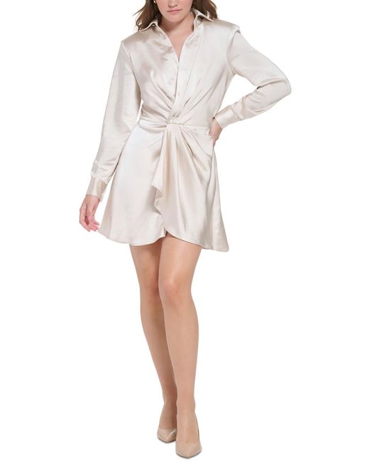Calvin Klein White Satin Short Mini Dress