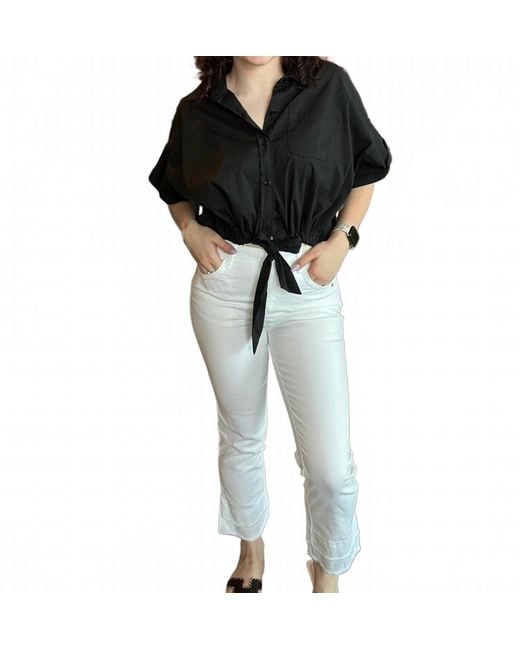 Democracy Black Slimming Kick Flare Jeans With Double Layer Fray Hem