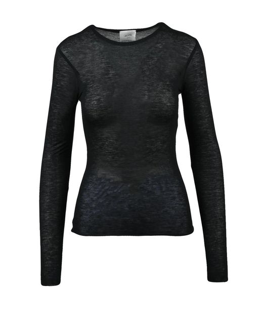 Alysi Black Viscose-Wool Brushed Underjacket