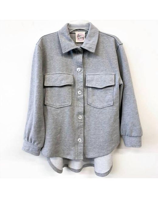Love Daisy Gray Shacket With Front Pockets