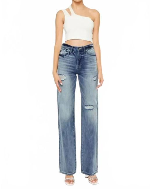 Kancan Blue Montana Ultra High Rise 90's Flare Jeans