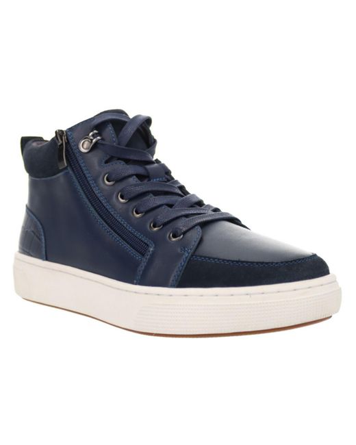 Propet Blue Leather High-top Skate Shoes