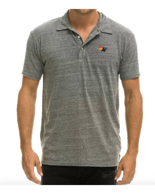 Aviator Nation Gray Logo Embroidery Polo In Heather Grey for men