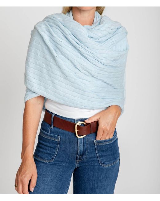 BURGESS SWEATERS Blue Cable Wrap
