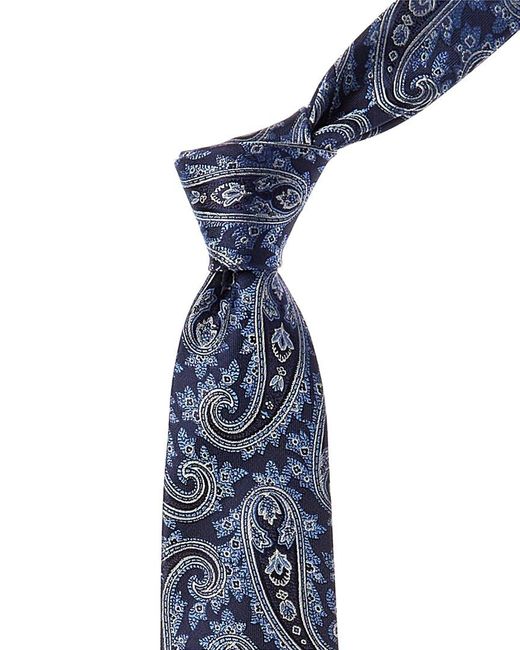 Canali Blue Paisley Silk Tie for men