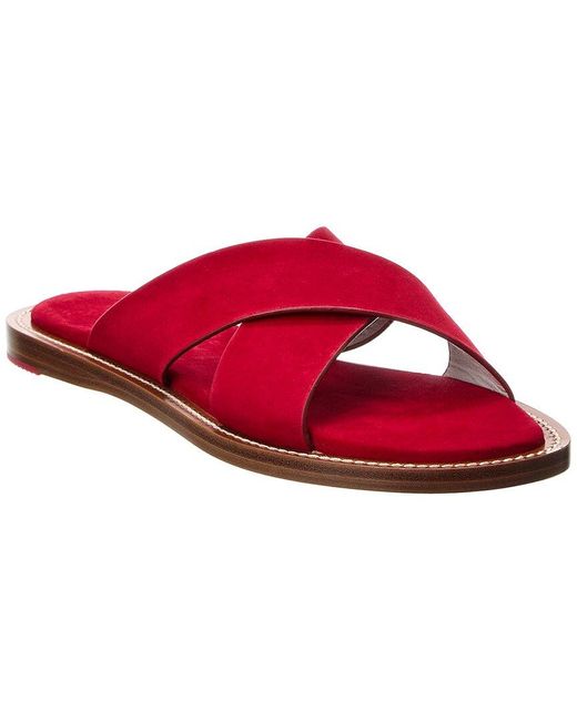 Isaia Red Leather Sandal for men