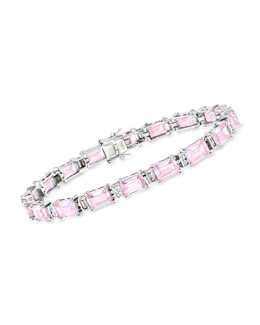 Ross-Simons Simulated Pink Sapphire And . Cz Bracelet
