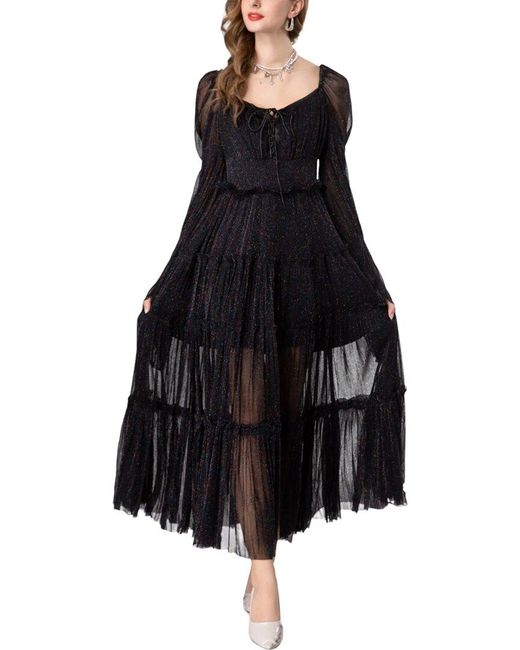BURRYCO Black Solid Maxi Dress