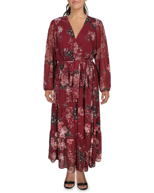 City chic red floral dress hotsell