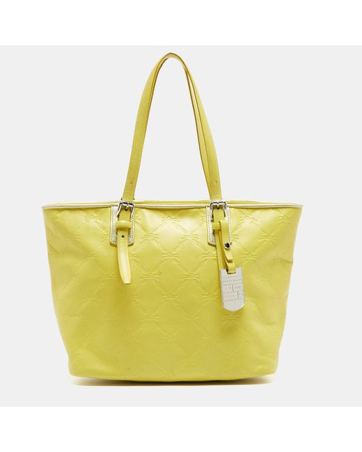 Longchamp Yellow Leather Medium Lm Cuir Shopper Tote
