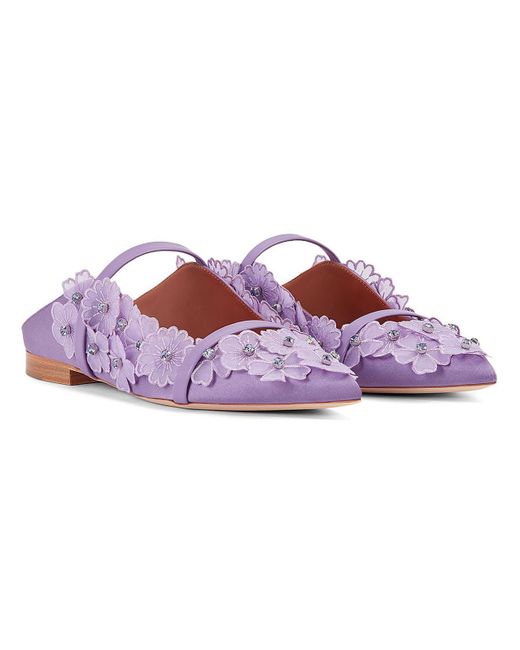 Malone Souliers Purple Maureen Sling Back Pointed Toe Mules
