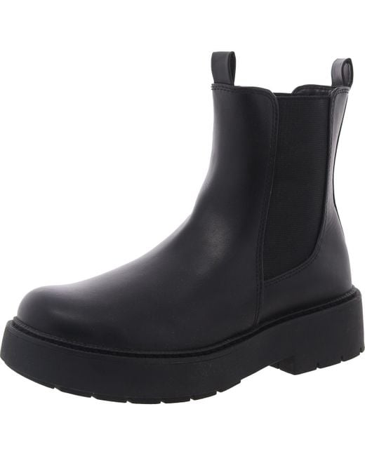 A New Day Black Stretch Faux Leather Chelsea Boots