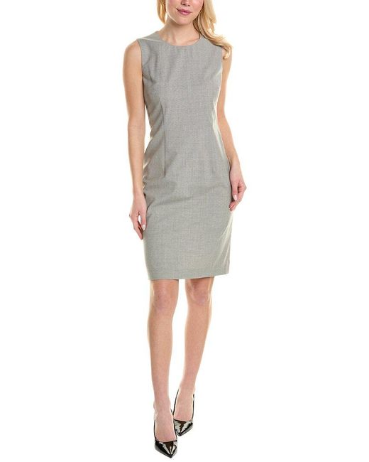 Boss Gray Dirusa Wool-blend Mini Dress