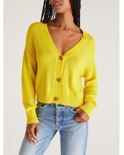Z Supply Marcy Cardigan in Yellow | Lyst