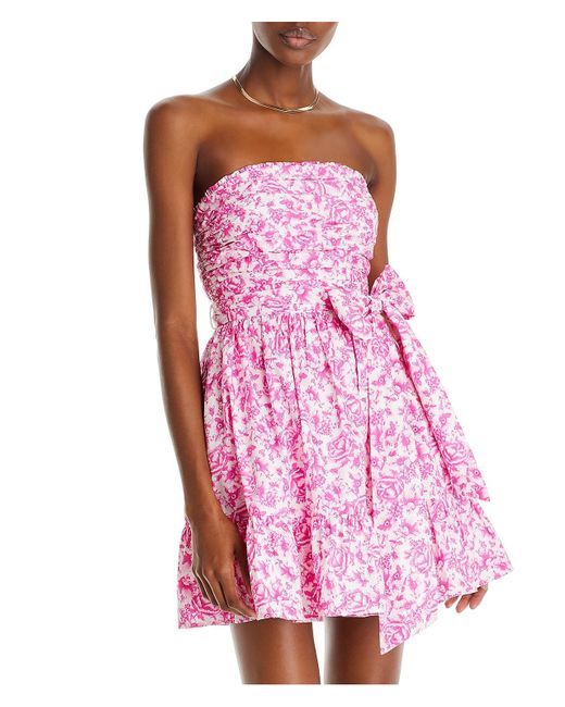 Aqua Pink Cotton Mini Fit & Flare Dress