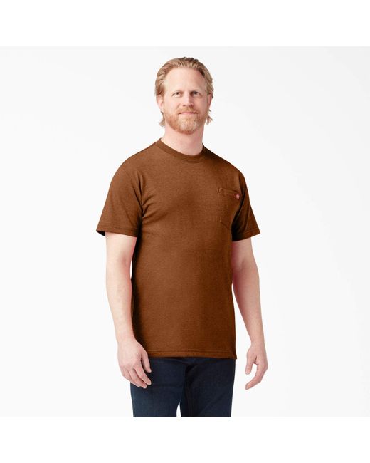 Dickies Brown Short Sleeve Heavyweight Heathered T-shirt for men