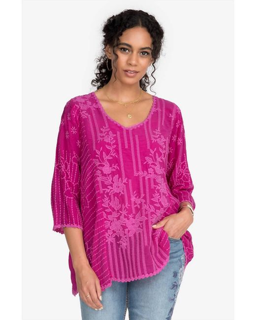 Johnny Was Lizbeth Blouse in Shell (Pink) | Lyst