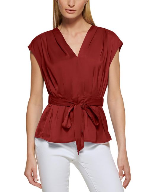 DKNY Gathered Waist-tie Blouse