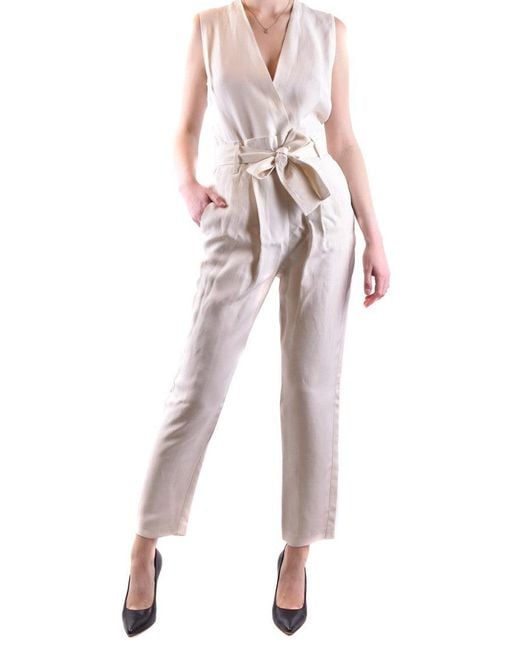 Pinko Pink Sleeveless Jumpsuit With Deep V-Neck