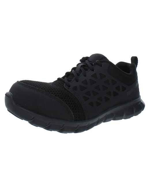 Reebok Black Sublite Cushion Faux Leather Composite Toe Work & Safety Shoes