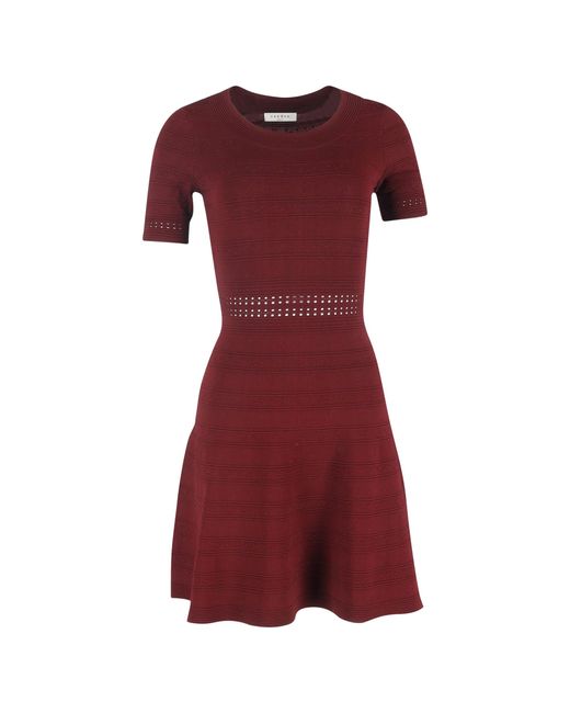 Sandro Women's Red Sandro Dean Ribbed-Knit Mini Dress Sandro Women's Red Sandro Dean Ribbed-Knit Mini Dress