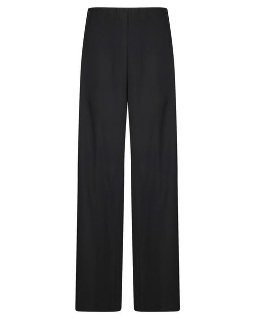 Stefano Mortari Black Wide-Leg Trousers With High Elastic Waistband
