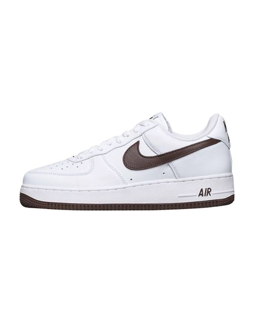 Nike Black Air Force 1 Low Retro Shoes In White / Chocolate for men