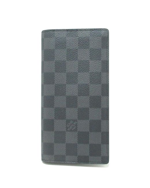 Louis Vuitton Brazza Leather Wallet (pre-owned) in Gray for Men