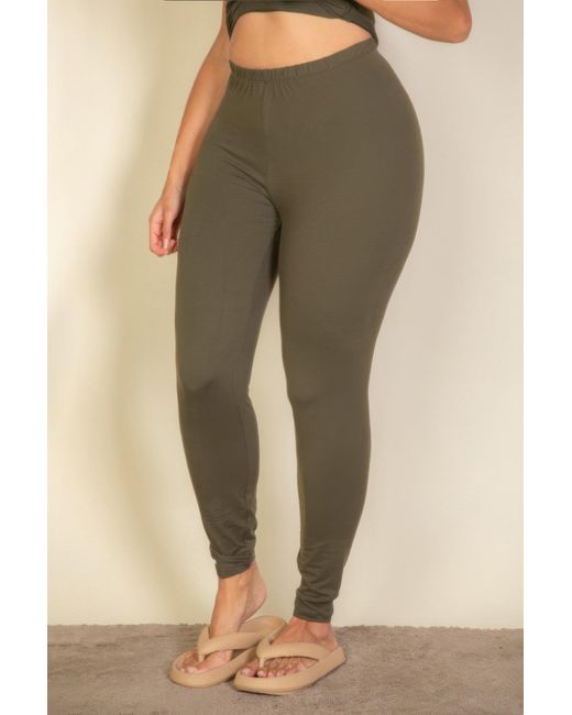 TRUEDAMES Natural Plus Basic Solid Leggings