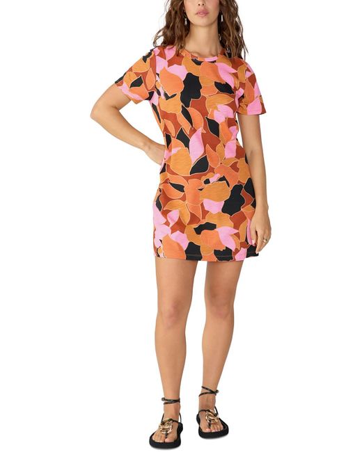 Sanctuary Orange Reveal Cutout Mini T-shirt Dress