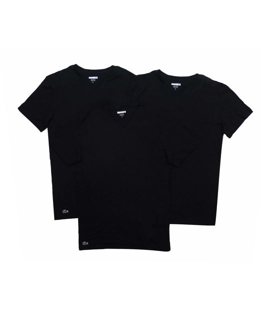 Lacoste Black V-neck 3-pack Undershirt for men