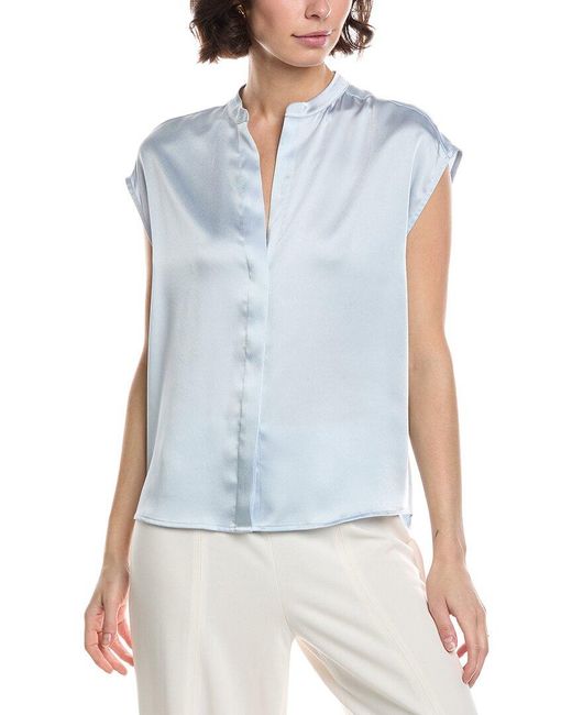 Vince Blue Satin Shell