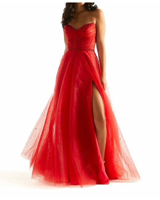 Mori Lee Women's Red Strapless Sweetheart Neckline Prom Dress -  www.ice4pros.com.br
