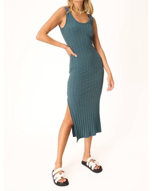 Project Social T Blue Work It Out Scoop Neck Rib Dress