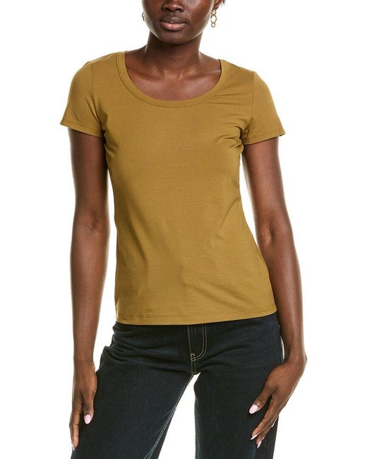 Lafayette 148 New York Green Scoop Neck T-Shirt