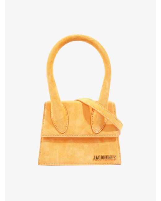 Jacquemus Orange Le Chiquito Moyen Suede Top Handle Bag