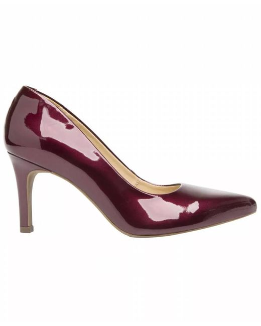 flexi Red Patent Leather Dress Heels In Wine
