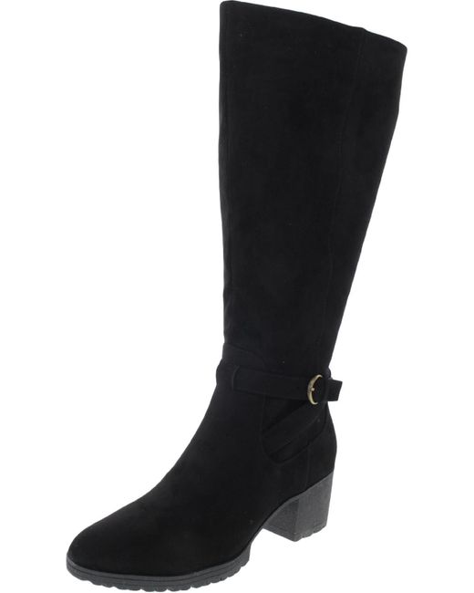 Dr. Scholls Like It Wide Calf Microfiber Knee-high Boots in Black | Lyst